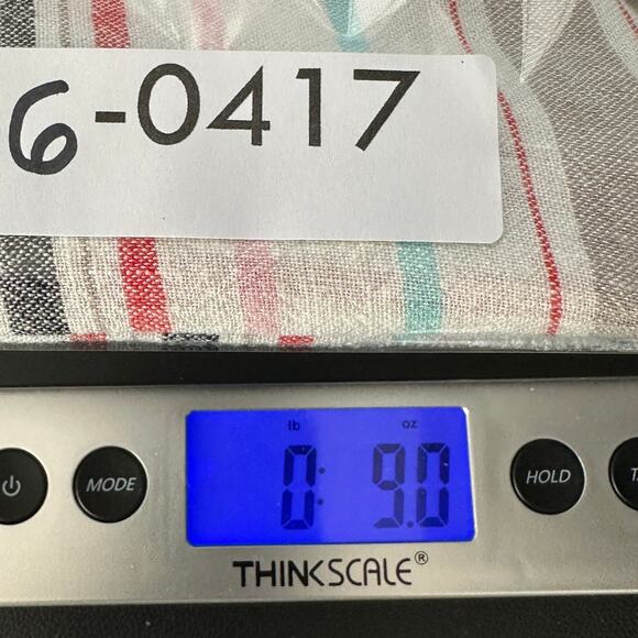 Linen Blend Crop Top Large Stripe Front Tie Beachy Coastal Weatherproof Vintage - Picture 9 of 9